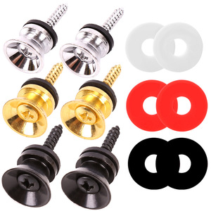 Juego de botones para correa de guitarra, accesorios de guitarra acústica de metal pulido con arandelas de goma - Product Image 1