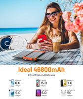 Batterie solaire portable 16000mAh, 3 panneaux pliables, double USB, charge sans fil, chargeur rapide, étanche, charge de téléphone portable