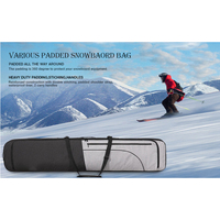 Sac de snowboard, sac de ski, polyester 600D résistant à l'eau, convient aux planches de snowboard, sac de voyage léger, rembourré, pour transporter des planches de ski