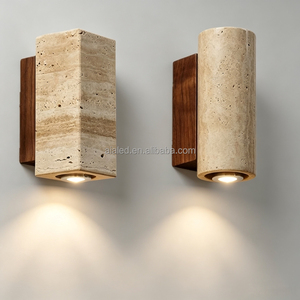 Lámpara de Pared Interior de Travertino de Piedra Natural Amarilla, Aplique de Pared LED Minimalista, Iluminación para Proyectos de Hoteles y Villas de Cinco Estrellas - Product Image 1