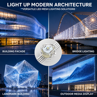 Écran LED en maille haute transparence P40, coque PC, contrôle DMX512, affichage média extérieur pour centres commerciaux et ponts, éclairage