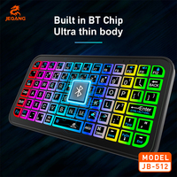 Jeqang JB-512 Mini Keyboard BT Desain Portabel dengan Lampu Latar RGB dan Pengisian Daya Tipe-C Desain Portabel Bahasa Inggris Plastik