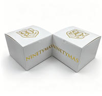 Boîte à chapeau carrée blanche personnalisée avec logo en feuille d'or, boîte cadeau écologique en carton 350g avec fermeture à rabat pour casquette de baseball