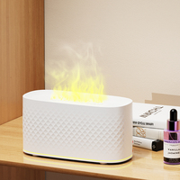Diffuseur d'huiles essentielles USB de bureau 160 ml, mini diffuseur à flamme, diffuseur d'arômes domestique avec lumière LED colorée
