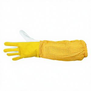 Gants d'apiculture Menger Bee en coton et polyester ventilés, double couture, en peau de chèvre, jaunes, résistants au froid et à la chaleur, taille L - Product Image 1