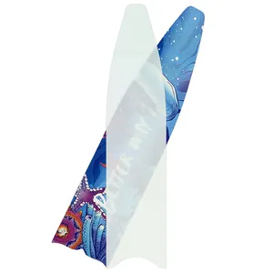 Support custom patterns long glass fiber blade freediving fins glass fibre scuba and spearfishing transparent diving fins