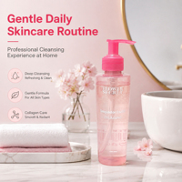 FLOWER SECRET Nettoyant Visage au Collagène 200ml Hydratation Profonde Nettoyage Doux Éclat Radieux OEM Marque Privée Recherchée