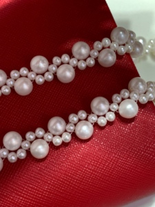 Retro Romantic Bridal Style high-end pendant <b>necklace</b> Hand Woven With Glossy 3-4mm Natural Pearl <b>Delicate</b> Pearl - Product Image 4