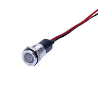 Luz indicadora LED ABILKEEN DC 12V 14mm para panel de instrumentos, de advertencia/antiniebla/direccional, con carcasa de metal y plástico, luces de señalización para motocicleta, bicicleta y coche