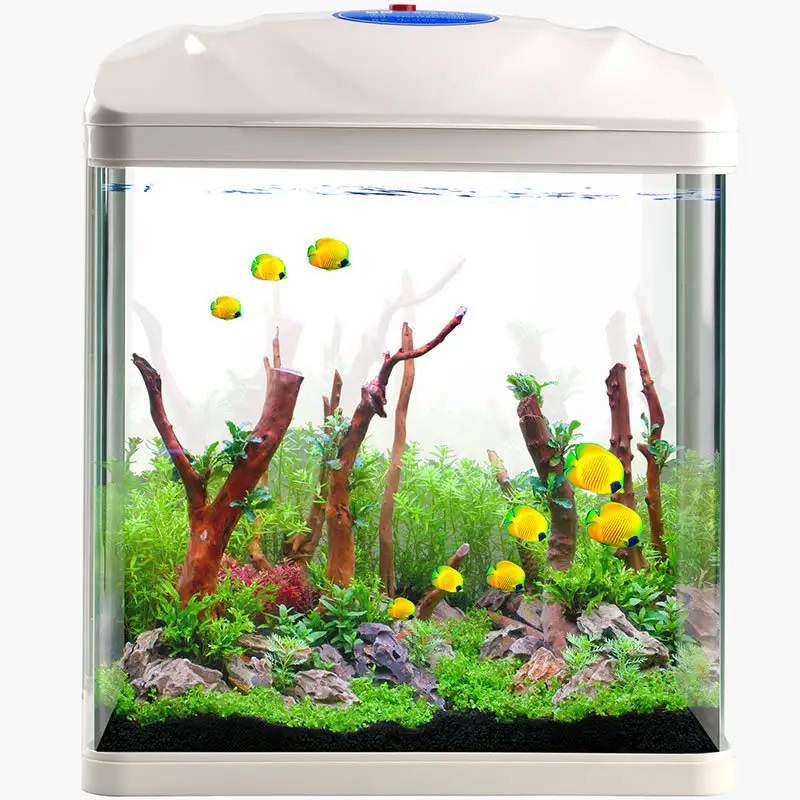 SUNSUN GS,CE Dekorative Mini Glas Aquarium Schreibtisch Nano Tank View Aquarium Mit T5 Light Goldfish Kreative Kleine Aquarium HR