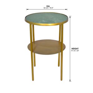 Modern Two-Tier Side Table With Unique Round Shape Marble Top for Living Room Bedroom or Home <b>Bar</b>-Stylish <b>Corner</b> side Table - Product Image 5