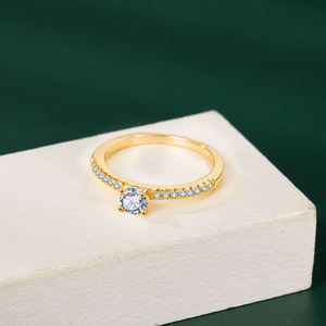 Anillos de moda de cobre chapado en oro de 18 quilates para mujer, joyería de compromiso de CZ y Zirconia a la moda, Idea de regalo - Product Image 5