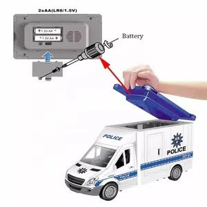 Voiture de police, <span class=keywords><strong>camion</strong></span> de pompiers, ambulance, jouet en plastique électrique, véhicule miniature multifonctionnel 1:14, jouet pour enfant - Product Image 6