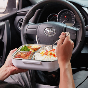 2 in1ポータブル電気加熱ランチボックス電気自己加熱漏れ防止弁当フードウォーマーコンテナ - Product Image 6