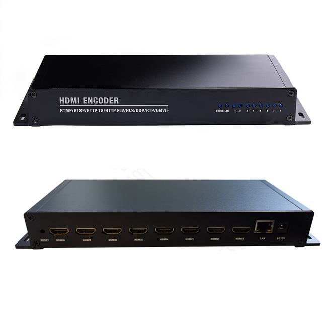 HD VBR CBR H.264 8-Channel Video Audio IPTV Broadcast Encoder Hardware for Live Streaming Media