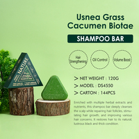 OEM Herbal Usnea rumput & Cacumen biotain sampo sabun Bar penguat rambut kontrol minyak penguat Volume sampo hijau sabun