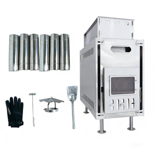 Poêle extérieur robuste à <span class=keywords><strong>bois</strong></span>, poêle à <span class=keywords><strong>bois</strong></span> portable en acier inoxydable pour tente de sauna, idéal pour le camping - Product Image 1