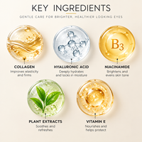 Masque pour les yeux au collagène hydrolysé 24K avec acide hyaluronique, patchs de gel apaisants et rafraîchissants pour les yeux, marque privée OEM