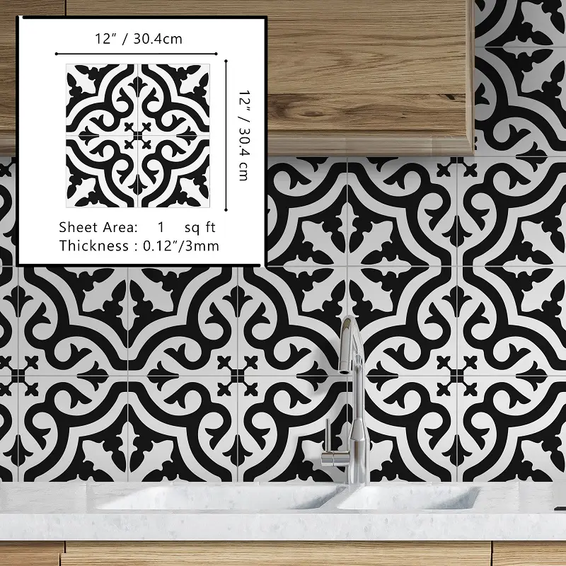 Sunwings Peel e Stick encaust piastrelle | Stock in noi | Motivi geometrici compositi in pietra Backsplash a mosaico per cucina