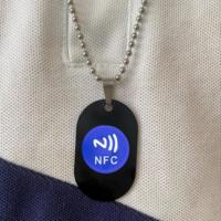 Collier en métal NFC avec porte-clés RFID en métal, collier en métal NFC pour contrôle d'accès