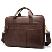 Porte-documents en cuir pour hommes d'affaires sac pour hommes couche de tête sac d'ordinateur portable en cuir de vachette sac à bandoulière rétro de grande capacité