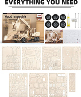 Casse-tête en bois 3D pour enfants et adultes, jouet d'assemblage de voiture-citerne mobile, kit de maquette, cadeau artisanal pour enfants et adultes