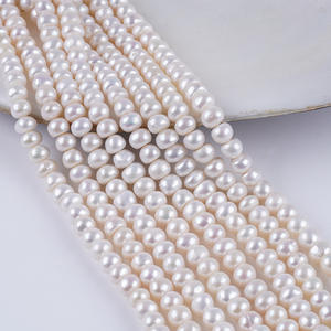 Perlas Naturales de Agua Dulce de 8-9 mm, Blancas, Planas, Sueltas, de Color Rosa, para Hacer Joyas, Pulseras y Accesorios - Product Image 4