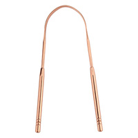 Raspador de lengua de rosa de acero inoxidable y cobre, producto de higiene bucal multiusos para eliminar el mal aliento y el cuidado bucal
