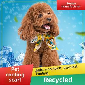 وشاح ثلج أنيق من البوليستر للصيف ومبرد للحيوانات الأليفة عصابة رأس مطبوعة وحزام لعيد الميلاد أو الهالونوس للكلاب أو القطط - Product Image 3