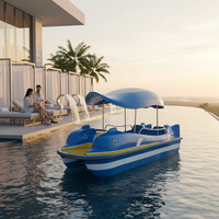 Bateau électrique Dolphin en fibre de verre durable, équipement de jeux aquatiques pour parc aquatique, pour 4 personnes
