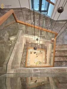 YUSHI <span class=keywords><strong>Dora</strong></span> nuage gris marbre marches d'escalier intérieur de Villa moderne avec solution de conception graphique de grande dalle polie pour les projets - Product Image 4