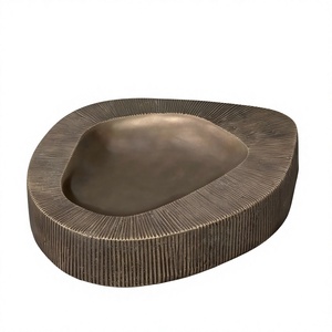 Cendrier ovale en laiton massif, cendrier vintage en métal, cendrier portable pour bureau, accessoire de fumeur pour la maison, l'hôtel, le bar - Product Image 1