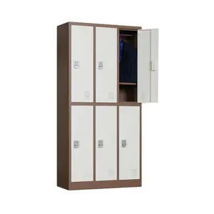 Bán Buôn Kim Loại 6 Cửa Phòng Tập Thể Dục Văn Phòng Lưu Trữ Tủ Quần Áo Thép Locker