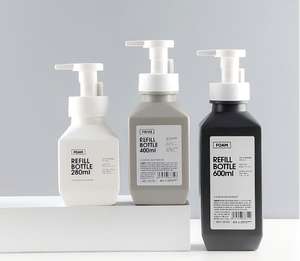 ขวดปั๊มสบู่เหลว 280 มล. 400 มล. 600 มล. ขวดปั๊มโฟมทรงเหลี่ยม ขวดโลชั่นทรงเหลี่ยม HDPE บรรจุภัณฑ์สำหรับผลิตภัณฑ์ดูแลผิว - Product Image 2