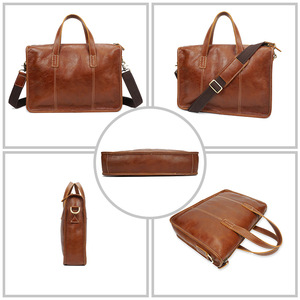 Bolso Bandolera <span class=keywords><strong>de</strong></span> Cuero Vacuno Vintage Personalizado con Correa Extraíble, Maletín <span class=keywords><strong>de</strong></span> Cuero Genuino para Portátil para Hombre - Product Image 6