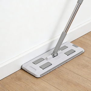 Juego <span class=keywords><strong>de</strong></span> Mopa <span class=keywords><strong>de</strong></span> Microfibra para Limpieza <span class=keywords><strong>de</strong></span> Pisos, con Rotación <span class=keywords><strong>de</strong></span> 360°, Manos Libres, Desmontable, Deslizante, Plano, con Exprimidor, Palo <span class=keywords><strong>de</strong></span> Acero, Lavado y Secado, con Cubeta Doble - Product Image 4