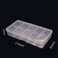Boîte de rangement vide pour faux-ongles, boîte de rangement vide pour 500 pièces 10 tailles, récipients de perles en strass