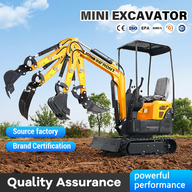 YF12 1.2 Ton Kubota Power Small Excavator Digger Machine Hydraulic Mini Excavator Farm Excavator