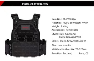 سترة تكتيكية خارجية سريعة الفك من البوليستر 1000D مع نظام مولي للحماية - Product Image 2
