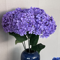 T-SF016 Fournisseur d'usine en gros, fleurs artificielles d'hortensia réalistes multicolores à tige unique, fleurs décoratives en soie