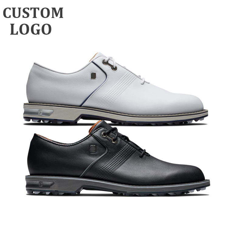 Custom New Arrival Wholesales Microfiber Leather Non-slip Rotation Shoelace Professional Golf Shoes For Men