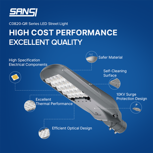 SANSI 150W 120 vatios luminarias de alto brillo alimentadas al aire libre impermeable IP66 luces de calle <span class=keywords><strong>LED</strong></span> comerciales anchas