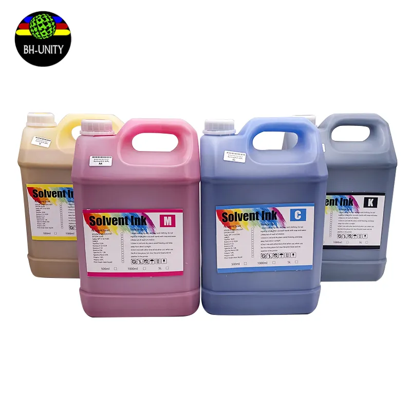 Warna jelas KM 512i tinta pelarut untuk konica/flora/allwin 512i kepala cetak printer untuk luar ruangan flex banner solvent printer