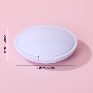 Su misura di grande capacità monostrato <span class=keywords><strong>polvere</strong></span> compatta, Blush e Contouring scatole con specchietti bianco rotondo Design per cosmetici - Product Image 2