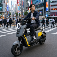 Scooter électrique à batterie amovible pour adultes, 2 roues, pour les trajets urbains, avec phare LED, frein à disque, amortisseur