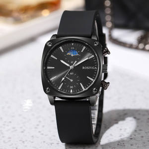 Montre chronographe à quartz de luxe pour homme Mouvement <span class=keywords><strong>SEIKO</strong></span> Boîtier en alliage et bracelet en silicone Cadran 35mm 3BAR Résistant à l'eau Style de fête - Product Image 6