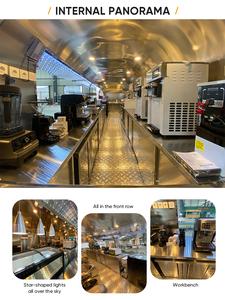 <span class=keywords><strong>Camion</strong></span> de cuisine mobile de style rétro avec éclairage LED, chariot de concession pour la vente de nourriture de rue et les services de traiteur - Product Image 3