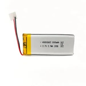 UL KC Phê Duyệt Sạc Lipo 602663 3.7V 1000MAh Li Ion Pin Với PCM Cho Trợ Thính