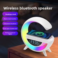 Speaker BT-3401 G2301 Terlaris dengan Lampu Ambient, Pengisian Daya Nirkabel, Jam, Baterai 1000-2000mAh, Portabel untuk Karaoke