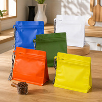 Bolsa de Empaque para Café Personalizada, Ecológica, de 500g, con Fondo Plano, Color Morado Brillante, con Cierre Zip y Logotipo